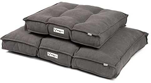 JAMAXX Hundekissen mit Weicher Komfort-Füllung, Bezug waschbar, Hunde-Matratze Bodenkissen Bezug Farben im modernen Vintage-Canvas Design, PDB1086,100x70 (L) mud