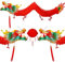 2Peces Papier 3D pour le Nouvel An chinois Dragon Garland avec les décorations Red Paper Lanterns pour le Nouvel An chinois et la fête de mariage