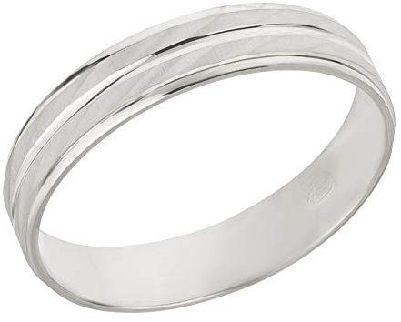 Ardeo Aurum Trauring Unisex Damenring Herrenring aus 375 Gold Weißgold massiv hochglanz diamantiert Ehering Größe 58