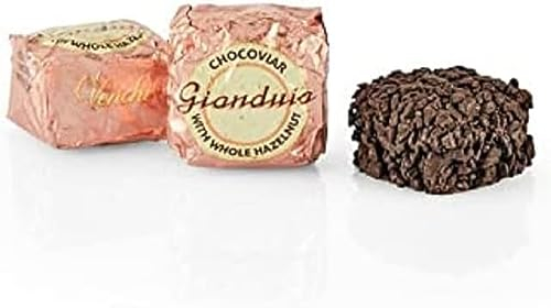 Venchi - Chocoviar Gianduia, 1 kg - Cioccolatini Ripieni di Gianduia n. 3 con Nocciola Piemonte IGP Intera - Senza Glutine - Vegano
