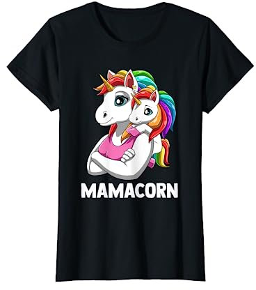 Mamacorn Mutter Baby Tochter Einhörner T-Shirt