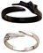 FAVOMOTO 2 Stücke Versprechen Ringe für Paare Angel Devil Matching Ring 925 Sterling Silber Offen Verstellbar Partnerringe Verlobungsring Hochzeitsring Band Ring mit Weiß Zirkonia, Geschenk für Ehefra