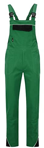 BWOLF ARES - Salopette da lavoro in 100% cotone, verde/nero, XXL