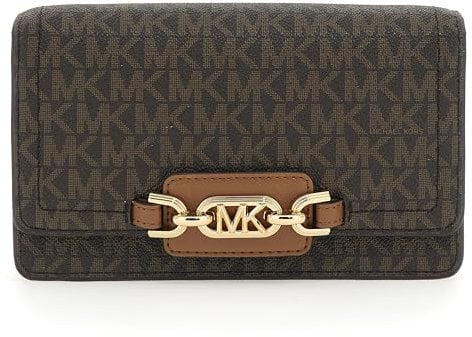 Michael Kors Damen Heather PHN CHN XBODY Bag, Brn/Acorn