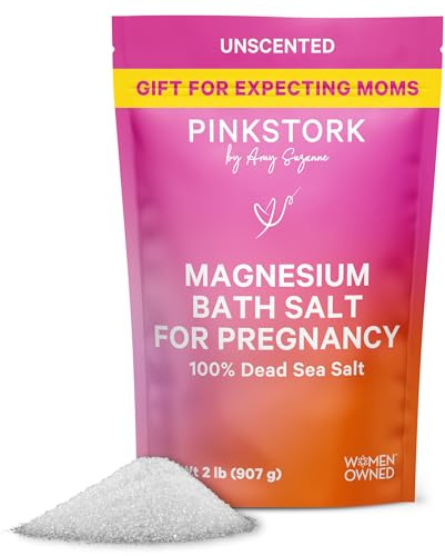 Pink Stork Pregnancy Bath Soak with Pure Magnesium Flakes, Unscented, 2 lb