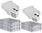 PROREGAL SuperSparSet 5x Eurobox NextGen Grip mit Scharnierdeckel und schwarzen Schiebeschnappverschlüssen, HxBxT 12x40x60cm, 23 L, Grau, Griffe geschlossen, Eurobehälter, Transportbox