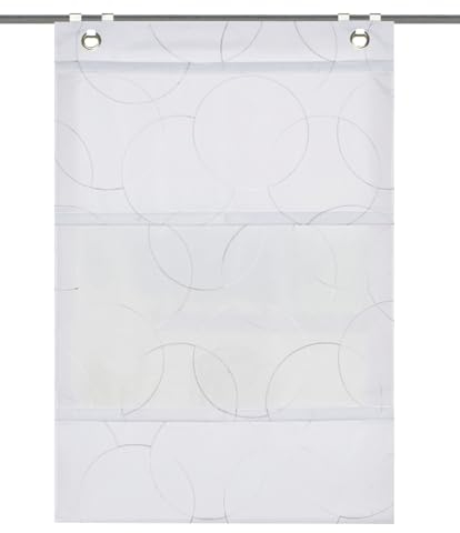 Magnetrollo Adalia aus Dekostoff, Bestickt, versch. größen, Farbe:weiß, Größe:130 x 80 cm, Anzahl:1x