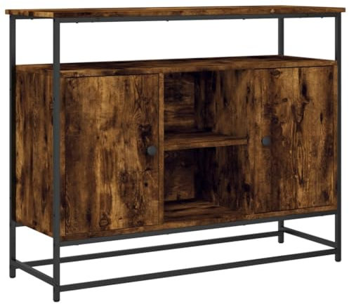 vidaXL Sideboard, Kommode mit viel Stauraum, Highboard Wohnzimmerschrank mit verstellbaren Beinen, Schrank Anrichte Beistellschrank, Räuchereiche Holzwerkstoff
