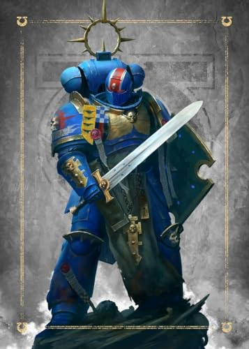 Displate Warhammer Metalposter Magnetische Befestigung Offiziell Lizenziert Bilderr Geschenke Ultramarines Bladeguard Poster 32x45cm