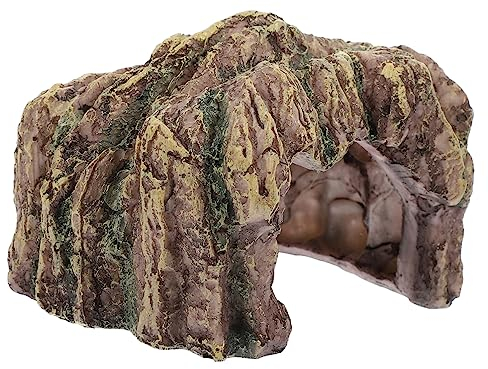 FONDOTIN Pet Climbing Platform Für Reptilien Künstliche Kletterhöhle Resin Für Terrarien Und Aquarien Als Versteck Für Schildkröten Schlangen Und Natürliche Dekoration Steinoptik