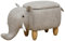 SVITA Tierhocker mit Stauraum Kinderhocker Ordnungshelfer Sitzhocker Polster mit Holzbeinen Kinderzimmer Deko Sitzbox Tier-Motiv Elefant Hellgrau