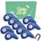 AMRTA Golf Iron Head Covers for Golf Clubs Synthetic Leather with Gift Box, Deluxe Club Headcover Universal Fit Main Iron Clubs Great Gift for Golfer Men Women (Magnetic Closure 9 Pcs-Blue)