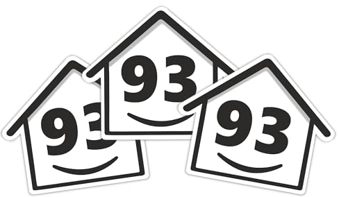 Rubigo 3 numeri per bidoni della spazzatura da 1 a 99, 15 cm, adesivi per pattumiera, facili da applicare, in vinile autoadesivo resistente alle intemperie, colore nero (93)