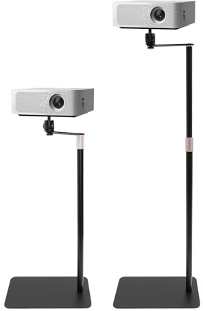 WDZCZDoo Projektor-Ständer Höhenverstellbar 60-120cm, 360°-Drehung und 90°-Flip, Verstellbare Höhe L-Form Versteckter Bodenständer für Projektoren mit 1/4-Stollen
