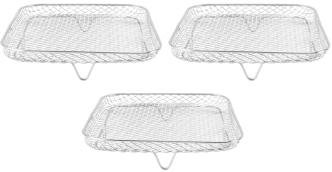 Acouto Rejilla Deshidratadora para Freidora de Acero Inoxidable Multicapa, Juego de 3 Piezas, Diseño Versátil para para Vórtex Instantáneo, Ideal para Hornos, Microondas,