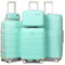 Joyway Kofferset 5tlg Hartschale mit 4 Rollen und TSA-Schloss Der Gepäcksets Enthält 1 Kosmetikkoffer und 1 Tragbare Tasche Hellgrün/Beige