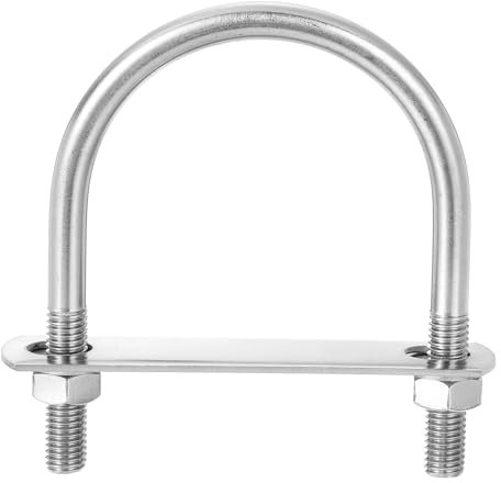 QUARKZMAN Boulons en U Ronds, 6 Ensembles de 102mm (4,02) de Largeur Intérieure 136mm de Longueur M10 Boulon de Serrage en U en Acier Inoxydable 304 avec Écrous et Plaques