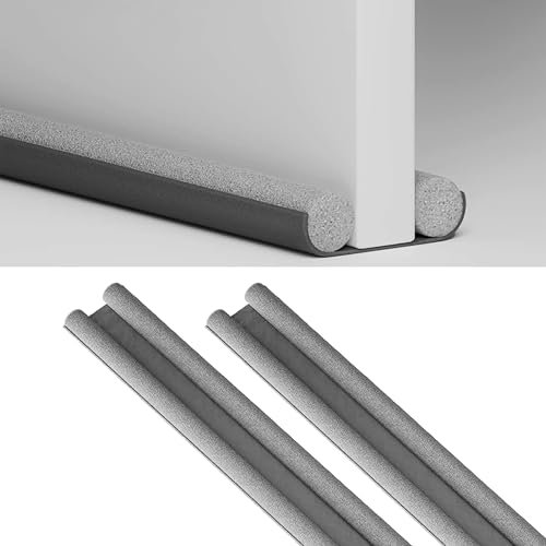 ADEPTNA Under Door Foam Double Draught Excluder - Soundproof Sweep Stopper Insulator | Energy Saving Under Door Seal Draft Protector | Easy Fit for Interior & Exterior Doors (PACK OF 2)