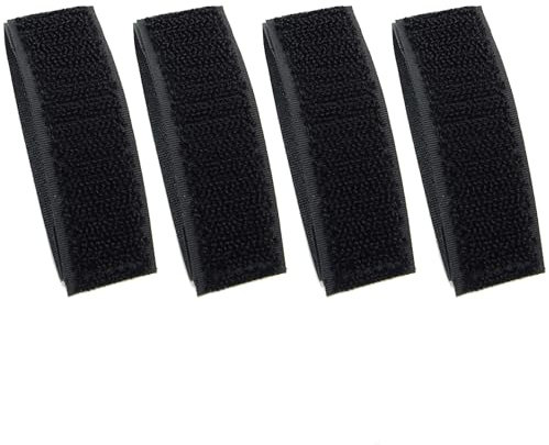 4 Stück Molle Zubehör Klett Kabelbinder Patches Klett Militär Zubehör für Taktischen Rucksack Velcro Strips Molle Gurte Molle Tasche Zubehör für Taktische Westen (Schwarz)