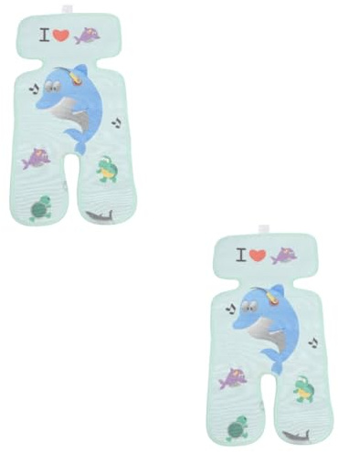 SHOWERORO 2stücke Kühlmatte Für Kinderwagen Atmungsaktive Sommerauflage Für Mädchen Leichte Und Waschbare Matratze Mit Süßem Delfin-design Für Heiße