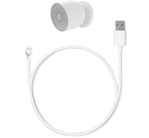LIFEMOI Upgraded, 17ft/5.2m USB 4-pin Power Charging Cable, Four-core Thick Charging Cable, Compatible with Google Nest Cam (Battery Version) Camera, Extended Charge Cord, Weatherproof