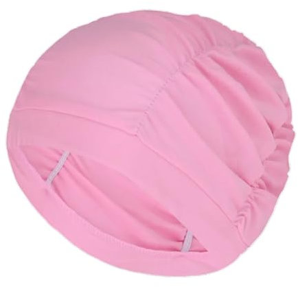 NihaoWXM Cuffia Piscina Cuffia da Nuoto Tinta Unita Capelli Lunghi Donna Uomo Piscina Mare Sport Acquatici Tessuto di Nylon Pieghettato Elastico Cappello da Bagno Turbante(Pink)