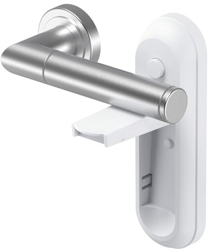 Child Proof Door Lever Lock (2 Pack), Baby Proofing Door Handle Lock, Durable ABS with 3M Adhesive, No Drilling Required, Easy One-Hand Operation for Adults, Child Safety Door Handle Lock
