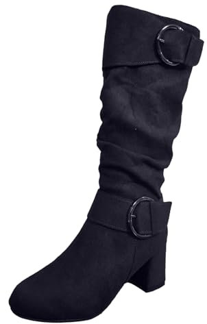 Stivali Tacco Donna Stivaletti Donna con Tacco Brillantini Stivali Alti Donna sopra Il Ginocchio Tacco Basso Ciabatte Divertenti Ciabatte-Donna- Ciabatte Stitch Bambina 35/36 Ciabatte morbide