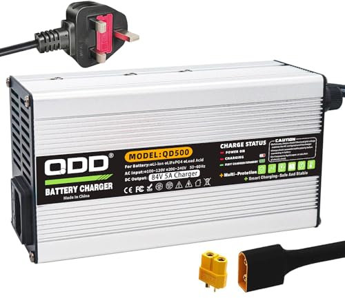 84V 5A Battery Charger For Electric Motorcycle, 20S 72V Lithium Battery Pack Universal Fast Charger For Electric Motorbike, Motorcycle, Smart Charger DC Output XT60 Male Connector