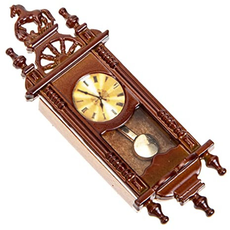 Toyvian Miniatur Römische Uhr Metall Vintage Stil Puppenhaus Zubehör Mini Wanduhr Puppenmöbel Dekoration Leicht Tragbar