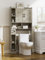 FiveWillowise Over Toilet Storage Unit, Bathroom Storage Cabinet with Barn Doors, Space Saving Over Toilet Shelf Unit with Adjustable Open Shelves