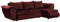 FORNIRO 24 Santana Ecksofa mit Schlaffunktion und Bettkasten - Sofa mit 3 Sitzen und Robustem Überzug - Schlafcouch L-Form Universal - Modern Couch - 265x143x83 cm (Stoff Basic, Rotwein)