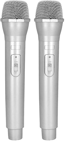 Boland 30846 - Microphone Popstar argenté, 23,5 cm, Microphone Karaoké, Faux Costume de Carnaval, Accessoire pour Costume, Accessoire pour Carnaval et Karaoké (Lot de 2)