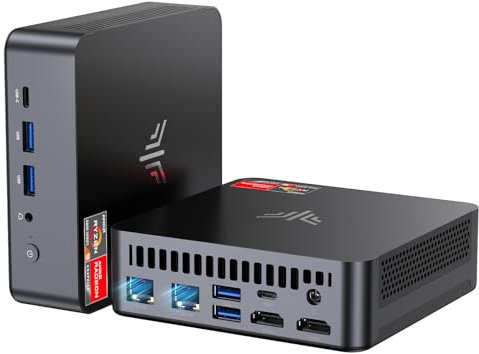 NiPoGi AM21 Mini PC Ryzen 9 6900HX (8C/16T, Fino a 4,9 GHz),16GB DDR5 4800MHz/512GB NVME SSD Mini Computer 𝖶-11 Pro,4K@60Hz Quad-Screen-Display USB4+Type C+HDMI*2,Wifi6/BT5.2 Micro Gaming PC