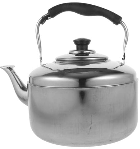 STOBAZA Large Capacity Tea Pot Automatic Whistle Stainless Steel Water Kettle Stovetop Safe Easy to Use