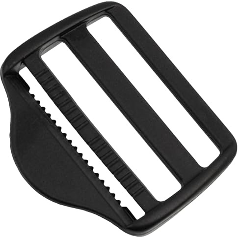AERZETIX - Satz mit 14 Gurtschnallen verstellbar selbstsichernd gleitend mit 2 Stegen - Rucksackgurte für Outdoor Ausrüstung - Farbe Schwarz - aus Kunststoff