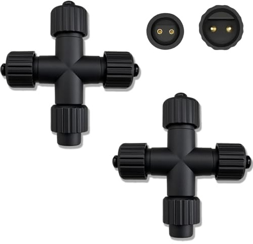 yowin Connettore Luci Natale 2 Pezzi Splitter Per Luci Natalizie, 2 Pin Connettori Trasformatore, 1-a-3 Connettore Elettrico Impermeabile Presa Adattatore Per Catena Luminosa Natalizia da Esterno