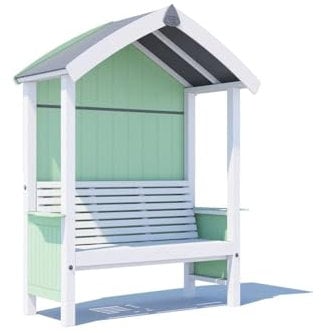 Dunster House Garden Arbour with Painted Seat, W1.72m x D0.75m / W5' x D2', Compact Pressure Treated Timber Seating for Patios or Small Gardens – Summerset