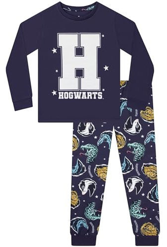 Harry Potter Pyjamas, Hogwarts Girls Pyjamas, Long Sleeve Kids Pjs, Girls’ Pyjama Set, Blue 8-9 Years
