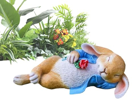 Generisch Gartenfigur | Liegender Mit Harz Skulptur | 30 Zentimeter Garten Skulptur Für Den Außenbereich | Für Ostern Tischdekoration Deko Für Zuhause Garten Terrasse Indoor Outdoor