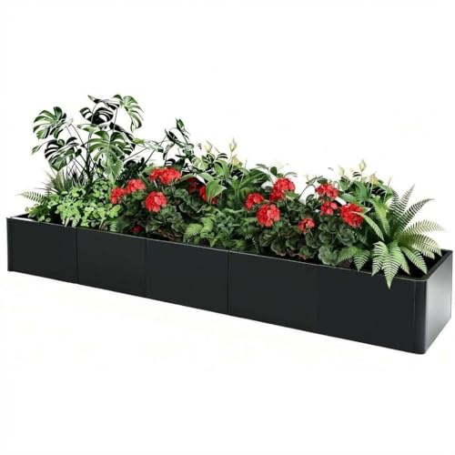 Hochbeet Metall 178x52x30cm, Stabiler Pflanzkasten ohne Boden | Wetterfest, Rostfrei, Montageleicht, Optimale Drainage, Robust, Kräuter & Blumen, Langlebig, Rechteckig, Stabil