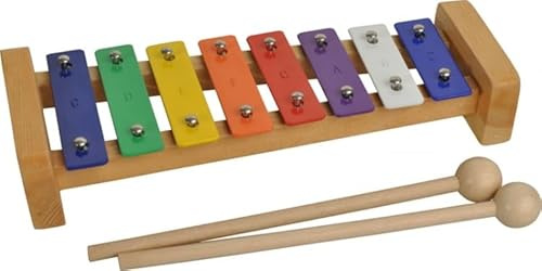 Steinbach Glockenspiel 8 bunte Klangplatten diatonisch Holzrahmen