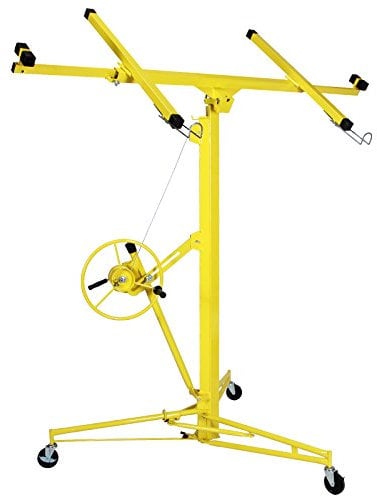 Heavy Duty Drywall Lift Lifter Plaster Board Panel Hoist Jack Tool 70kg Lifting Capacity With 4 Caster Wheels Rolling Lockable (16 FT)