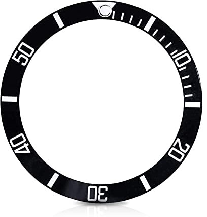 Sonew Ceramic Watch Bezel Insert, Zahlen Marker Armbanduhr Loop Ersatz Classic Ring Armband (Schwarz)