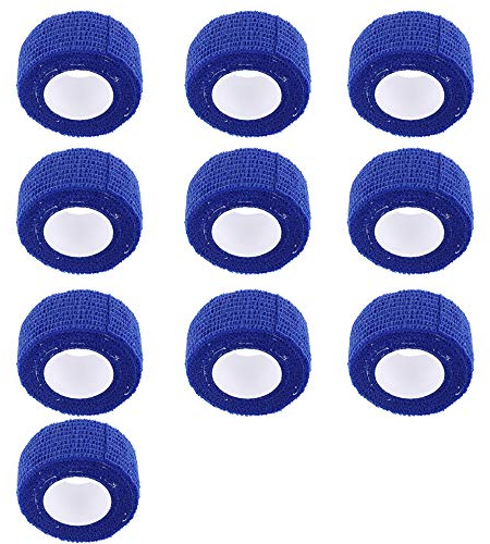 Mintice 10 X Self Adhesive Cohesive Wrap Bandages Strong Elastic First Aid Tape Blue Color for Wrist Ankle Sport 4.5mx2.5cm