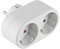 Electraline 55072 Adaptateur frontales, Allemande, multiprise 2 Prises Schuko, Blanc