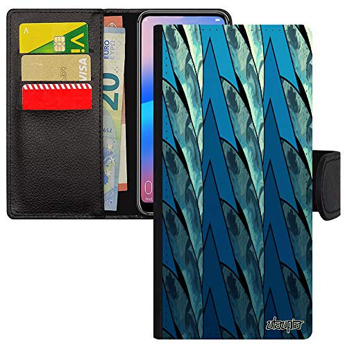 Coque marbre pour Samsung Note 10+ Plus Cuir Rabat Portable Telephone aimantée Pas Cher coloré Design Texture Mobile Bleu de Galaxy