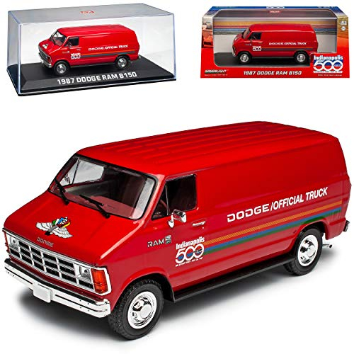 Dodge Ram B150 Transporter Rot 500 Indianapolis 2. Generation 1979-1993 1/43 Greenlight Modell Auto