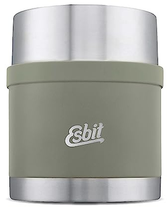 Esbit Thermobehälter Sculptor für Essen - Warmhaltebehälter 500 ml in Stone Grey - aus Edelstahl für warme und kalte Speisen