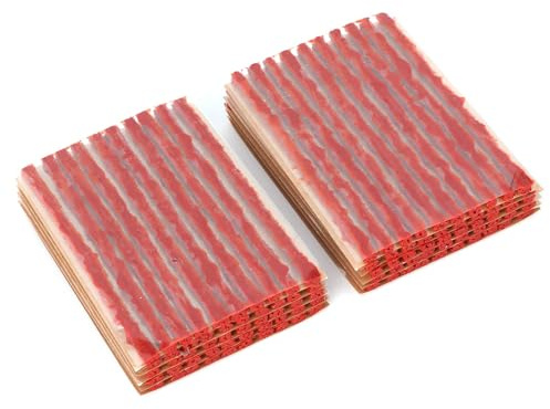 Reifenreparatur Stopfen Pannenhilfe Reifenreparaturset 100 Stück 100x3mm Gummi Dichtungsstreifen für Auto Motorrad Tubeless (Braun)